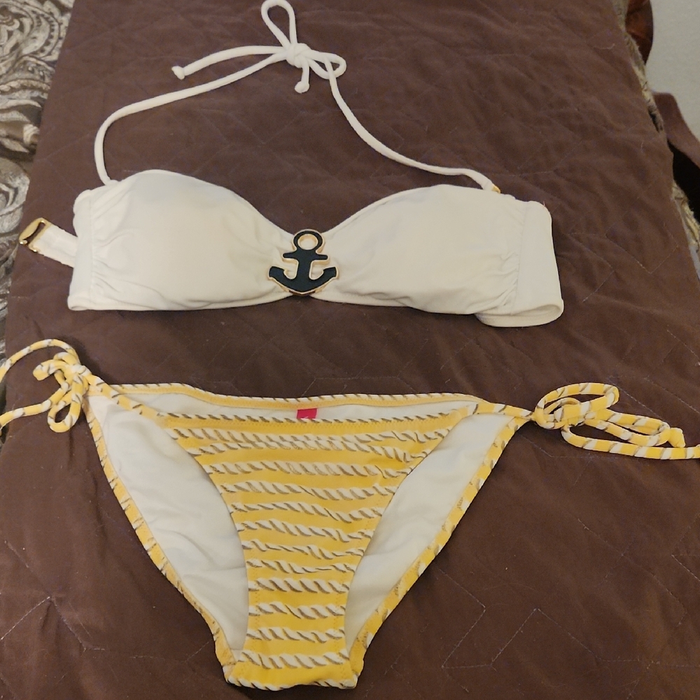 Victoria's Secret White and Yellow Bikini Set